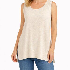 New Sympli Call It A Day Tank Top Size 8 White Minimalist Neutral Quiet Luxury